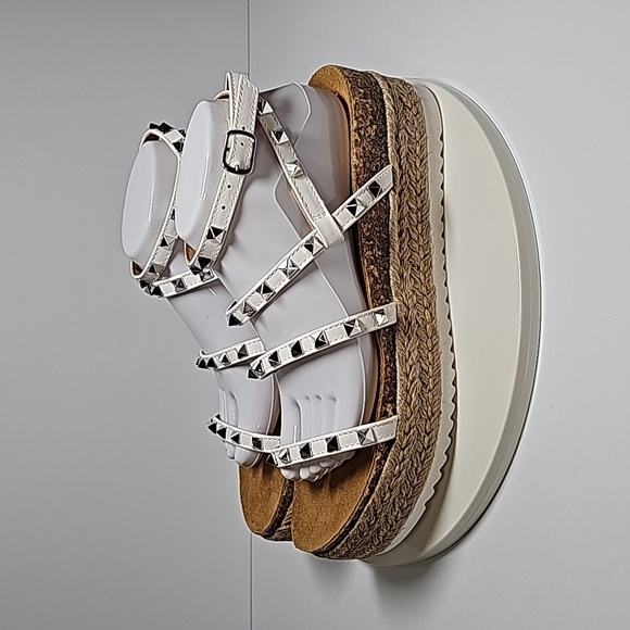 NWOT Steve Madden Kailee Espadrille Wedge Gladiator Platform Sandals White 11 - Picture 10 of 16